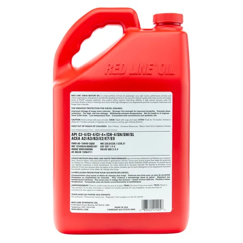 Vista 7 de Red Line (21405) 15W40 Aceite sintético para motor diésel – 1 galón (paquete de 4)
