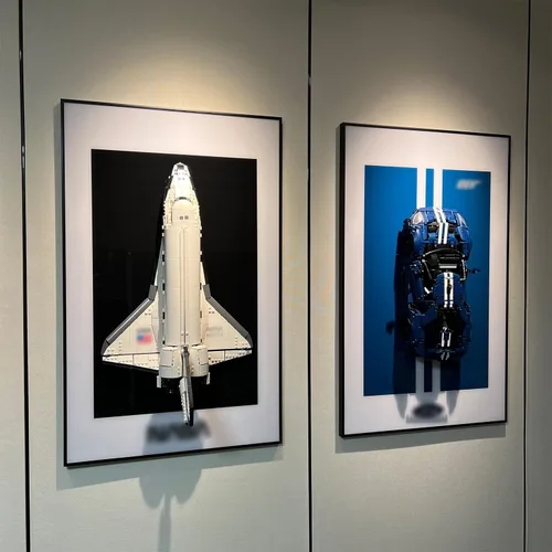 Vista 4 de iLuane Tablero de pantalla para iconos LEGO de la NASA Space Shuttle Discovery 10283, modelo de construcción de naves espaciales, coleccionables