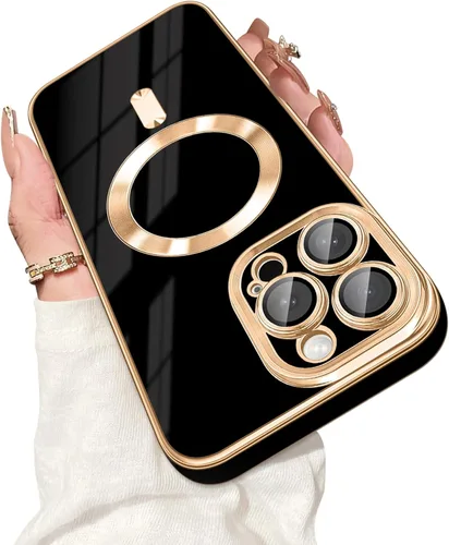 Vista 13 de Dinick Funda diseñada para iPhone 13 con magnética [cubierta de cámara integrada] compatible con MagSafe suave TPU con purpurina, antiarañazos
