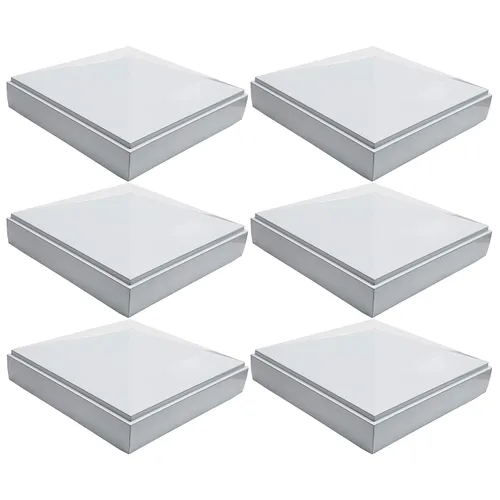 Vista 17 de Tapa de poste piramidal de aluminio de 2 x 2 pulgadas para postes de metal, ajuste a presión, color blanco con recubrimiento en polvo, resistente al