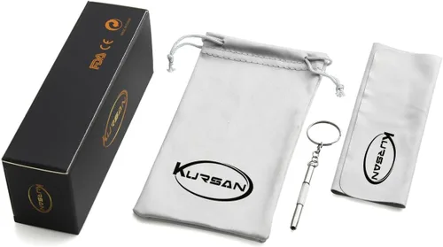 Vista 7 de Kursan Lentes cuadrados de gran tamaño para mujeres y hombres, con marco grande, bloqueo de luz azul, anteojos de moda (negro brillante)