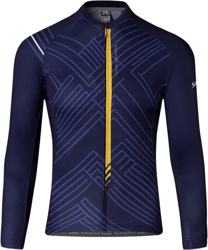 Vista 44 de Santic - Camiseta de ciclismo para hombre, manga larga, reflejante, cremallera completa, con bolsillos