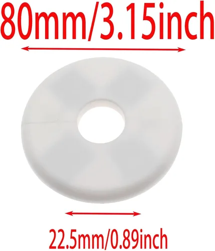 Vista 2 de Paquete de 2 placas redondas de escudo de brida dividida de pared ABS para accesorios de decoración de grifos de tubería de 0.86 "/ 22 mm