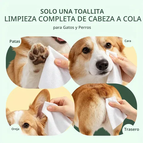 Vista 4 de IMMHABI Toallitas para mascotas para perros y gatos - Limpieza de patas