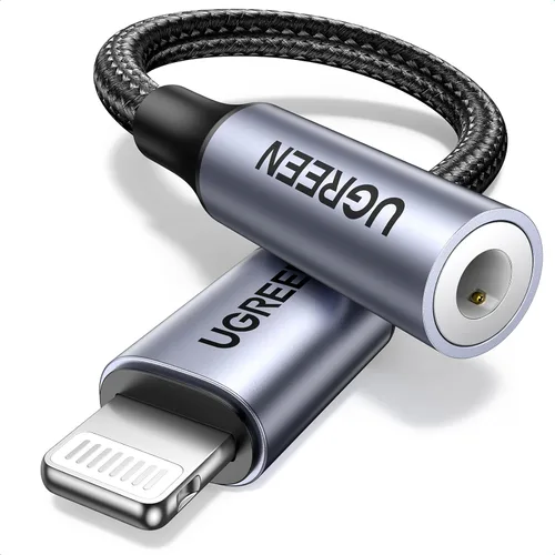 Vista 10 de UGREEN - Adaptador de auriculares para iPhone, Lightning a conector de 3,5 mm, con certificación Apple MFi, dongle de audio auxiliar compatible