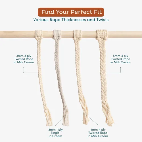 Vista 5 de Nook Theory Hilo de macramé de 3mm 109 yardas - Cuerda de macramé suave de 4mm, 5mm perfecta para nudos - Suministros de macramé para colgadores