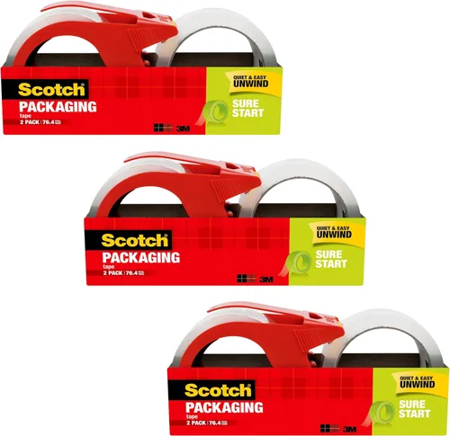 Vista 8 de Scotch Sure Start Cinta de embalar, Transparente