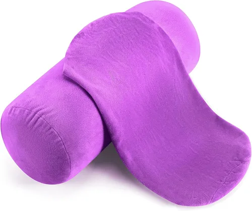 Vista 7 de Newwiee 2 fundas de almohada cilíndricas para el cuello cervical con cremallera de 16 x 6 pulgadas, rollo de cuello redondo, funda de almohada Azul