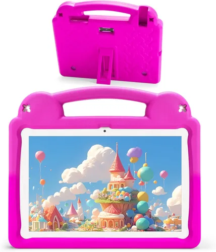 Vista 8 de Tableta de 10 pulgadas para niños con control parental, 8 (4+4) GB de RAM 64 GB ROM, Octa Core, WiFi 6, batería de 5000 mAh, GMS - Tableta para Azul