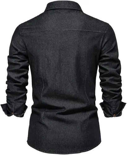 Vista 2 de Elkhomy Camisas casuales de manga larga para hombre