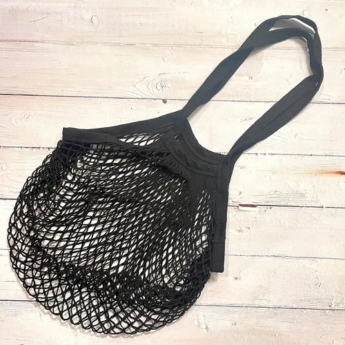 Vista 2 de Green Handle US - Bolsa de red de malla con asa de hombro larga, elástica, reutilizable, para compras, almacenamiento de juguetes de playa