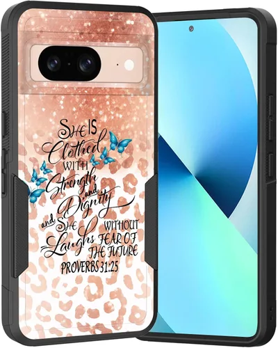 Vista 138 de Funda para Pixel 6A, Híbrida de Doble Capa de Servicio Pesado Resistente a Prueba de Golpes PC Duro + Funda Protectora de Silicona Suave para Google