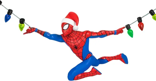 Vista 7 de Adorno de Navidad Colgante de Recuerdo de Hallmark 2024, Marvel Spider-Man Vacaciones en Plena Marcha, Regalos para los Fans de Marvel