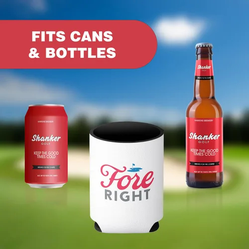 Vista 5 de Shanker Golf Juego de enfriadores de latas de cerveza – Divertidos enfriadores de latas para golf – Paquete de 6 enfriadores de latas de neopreno