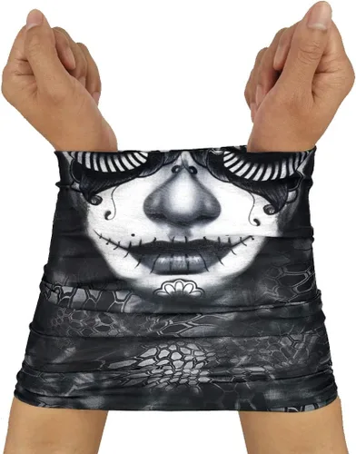 Vista 5 de Polaina de cuello sin costuras, bufanda, bandana, máscara facial sin costuras, protección UV para motocicleta, ciclismo, equitación, correr