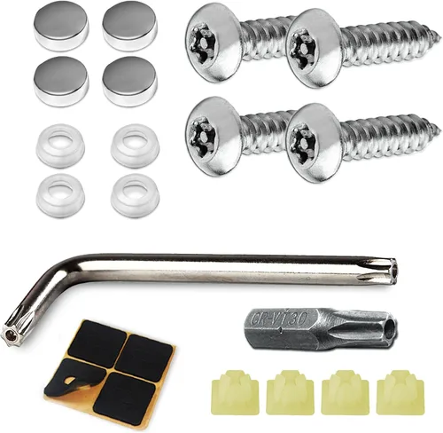 Vista 12 de Tornillos antirrobo para placa de matrícula, accesorios de montaje resistentes a manipulaciones, juego de tornillos de seguridad de 1/4" (M6), kit