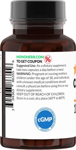 Vista 3 de MONOHERB Extracto de hoja de curry 1000 mg - 90 Cápsulas Vegetarianas