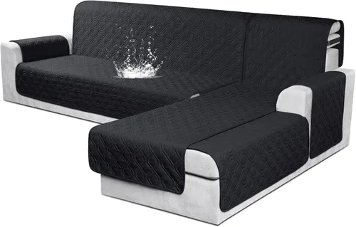 Vista 21 de VANSOFY Fundas para Sofá Seccional 100% Impermeables Funda Deslizable para Sofá en Forma de L 3 Piezas Reversible Funda para Chaise Lounge para Sofá