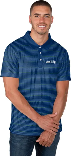 Vista 15 de FOCO Mens NFL Team Logo Striped Polyester Polo Short Sleeve Shirt