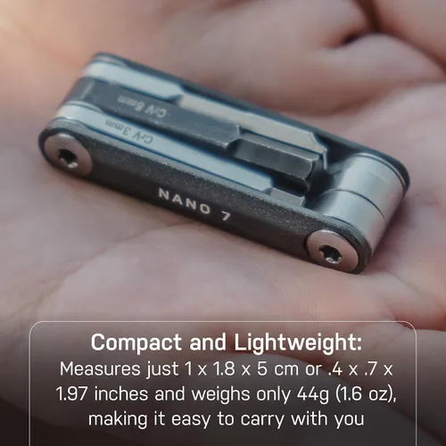 Vista 5 de Topeak Nano 7 Multi-Tool - Herramienta portátil compacta hecha por CNC con 7 funciones - Nano 7 (7 funciones) herramientas multifuncionales