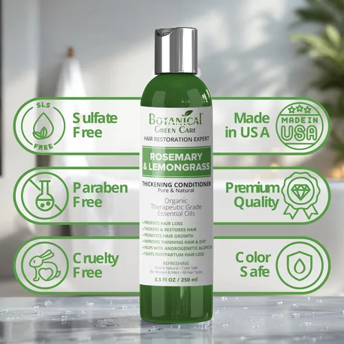 Vista 3 de Acondicionador de romero y citronela para adelgazar el cabello, producto espesante para mujeres y hombres, crecimiento del cabello