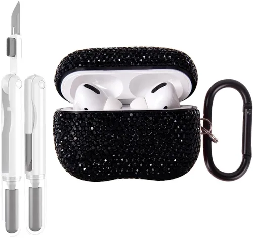 Vista 11 de Funda protectora para AirPods Pro con kit de limpieza, funda protectora de diamantes brillantes para Apple AirPod Pro de 2ª y 1ª