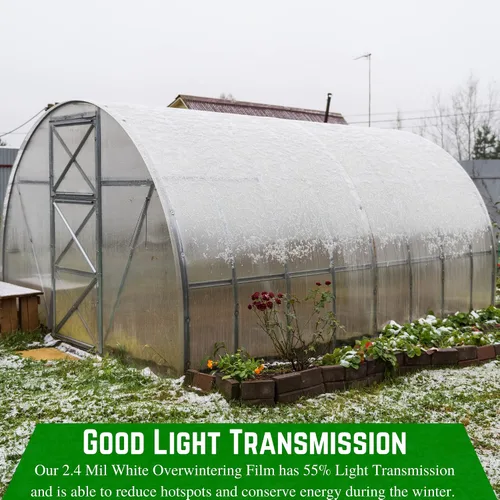 Vista 4 de Farm Plastic Supply - Láminas de plástico blanco de 2,4 mil - Película de invierno para invierno, película de plástico blanco de 2,4 mil, plástico
