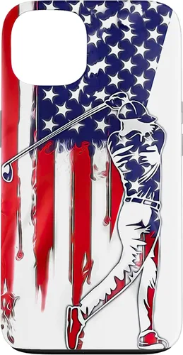 Vista 7 de Funny American Flag Golf For Golfer Case for iPhone 16
