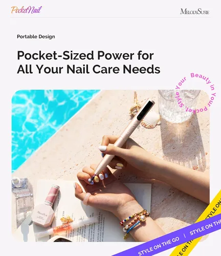 Vista 8 de MelodySusie PocketNail Taladro de Uñas Modular Inalámbrico en Forma de Bolígrafo, PC100GR 20000RPM Lima Eléctrica Delgada Portátil Recargable