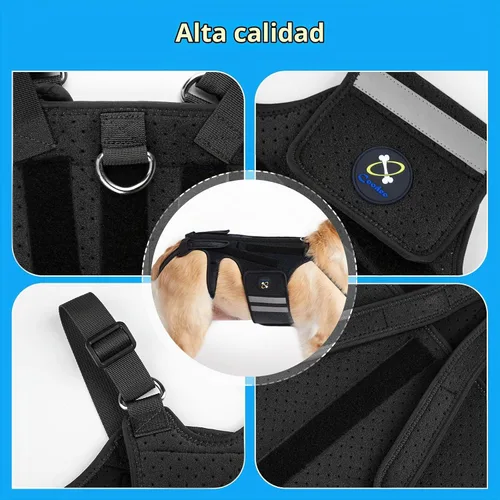Vista 9 de Coodeo Soporte de espalda para perros para artritis, soporte de espalda para mascotas para IVDD, protector de espalda ayuda a aliviar el dolor Negro