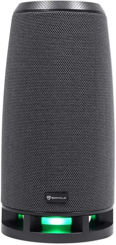 Vista 5 de Rockville RockShip - Altavoz Bluetooth portátil de 50 W, luces LED, radio FM, USB/AUX/SD, IPX4 resistente al agua, batería de 3600 mAh, para fiestas
