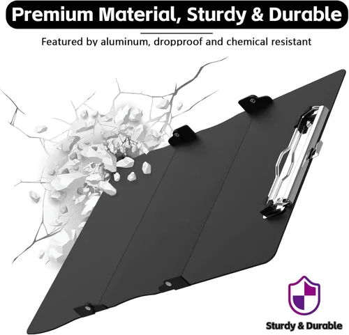 Vista 5 de Portapapeles plegable de enfermería: Portapapeles de enfermería médica con hojas de trucos de enfermería de aluminio, 3 capas, tamaño de bolsillo