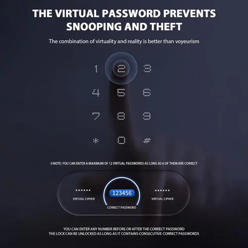Vista 7 de Cerradura inteligente de vidrio cerradura de puerta WiFi desbloqueo remoto TT APP huella digital cara contraseña tarjeta IC métodos de desbloqueo