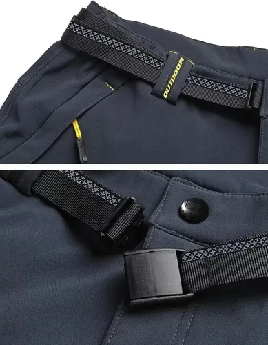 Vista 6 de MAGCOMSEN Men's Winter Pants 5 Zip Pockets Snow Ski Pants Fleece Lined Water Resistant Hiking Pants