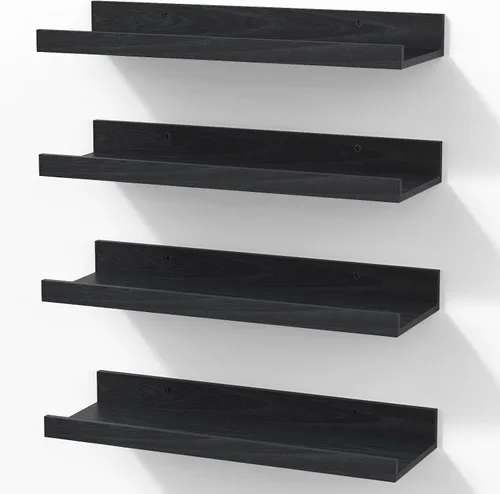 Vista 10 de BAYKA Estantes flotantes de 15.7 x 4.13 pulgadas para pared, decoración de Negro