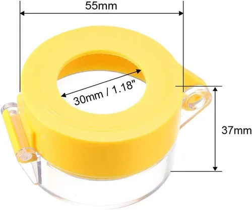 Vista 4 de uxcell Protector de cubierta de interruptor de plástico amarillo para interruptor de botón de 1.181 in de diámetro 55 * 37