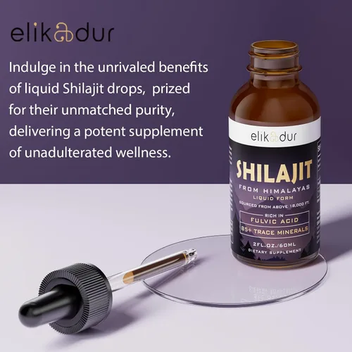 Vista 6 de Shilajit Suplemento líquido orgánico de resina, Shilajit Himalayan Organic, vitaminas líquidas para mujeres y hombres, más de 85 minerales traza