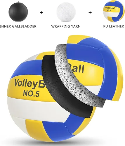 Vista 3 de Balón de voleibol de playa suave, tamaño oficial 5, piel sintética, para interiores y exteriores, para jugar en la playa, juegos, gimnasio