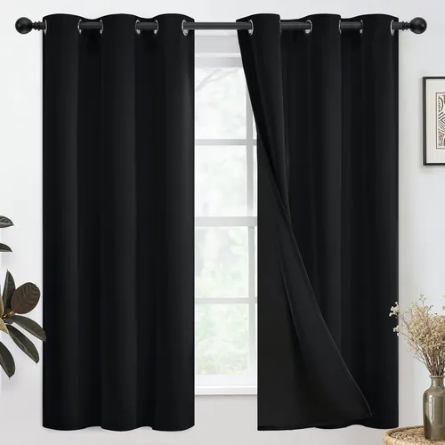 Vista 114 de SimpleHome - Cortinas opacas 100% para recámara, cortinas de ventana con ojales beige, con aislamiento térmico, cortinas de oscurecimiento
