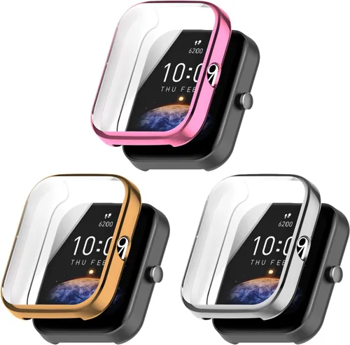 Vista 12 de Funda protectora compatible con Amazfit Bip 3 Pro/Bip 3 Smart Watch Funda de TPU suave ultradelgado protector de pantalla para Amazfit Bip3 Pro/Bip3