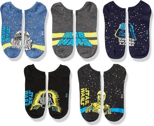 Vista 2 de STAR WARS Men's Classic 5 Pack No Show Socks