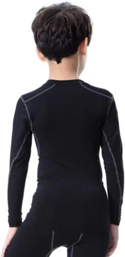 Vista 2 de LANDUNSI Paquete de 1 o 2 camisetas de compresión para niños y jóvenes, camiseta deportiva de manga larga, camiseta interior de béisbol para fútbol