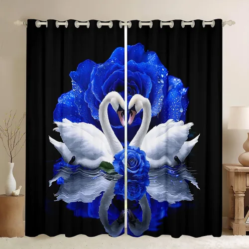 Vista 26 de Erosebridal Cortinas de Rosas Rojas 3D Tratamientos para Ventanas de Guepardo, Paneles de Cortinas con Estampado de Gato Leopardo para Sala