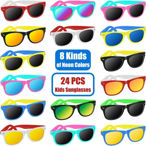 Vista 2 de Gafas de sol para niños a granel, gafas de sol neón con protección UV400 para niños y niñas
