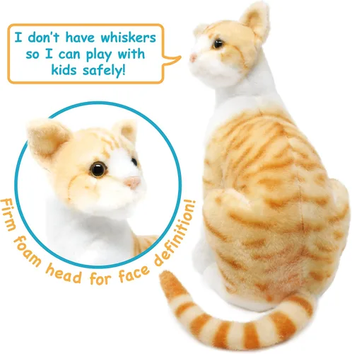 Vista 4 de TigerHart Tobias, el gato atigrado naranja, peluche de 12 pulgadas