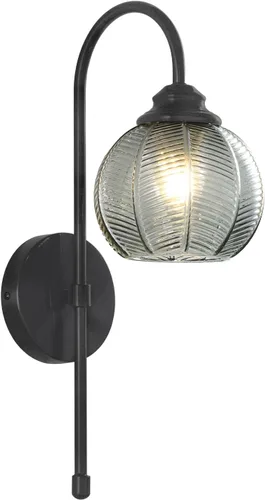 Vista 13 de KCO Lighting - Lámpara de pared vintage con globo de vidrio verde y brazo de latón cepillado - Aplique de globo grande, acabado dorado - Lámpara