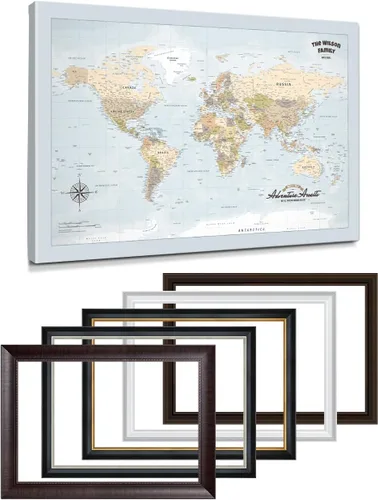Vista 14 de IPIC - Lienzo con mapas de EE. UU. para decoración de pared, mapa con pin de empuje para marcar viajes, mapa de viaje impreso de EE. UU.