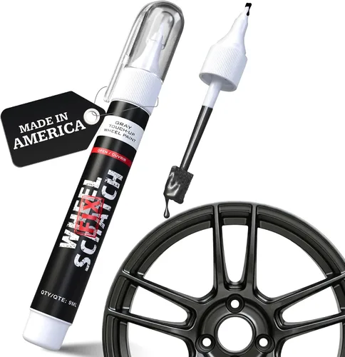 Vista 9 de Wheel Scratch Fix - Kit de retoque de llantas rápido y fácil, colores universales (negro (brillo))