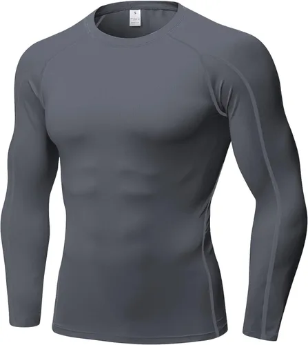 Vista 28 de SPVISE Compression Shirt Men Long Sleeve Workout Gym Shirts Baselayer Top Negro