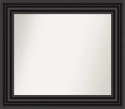 Vista 516 de Amanti Art Espejo personalizado, espejo de baño negro puente, espejo de pared o espejo de tocador de baño sobre el fregadero (26 x 26 pulgadas)